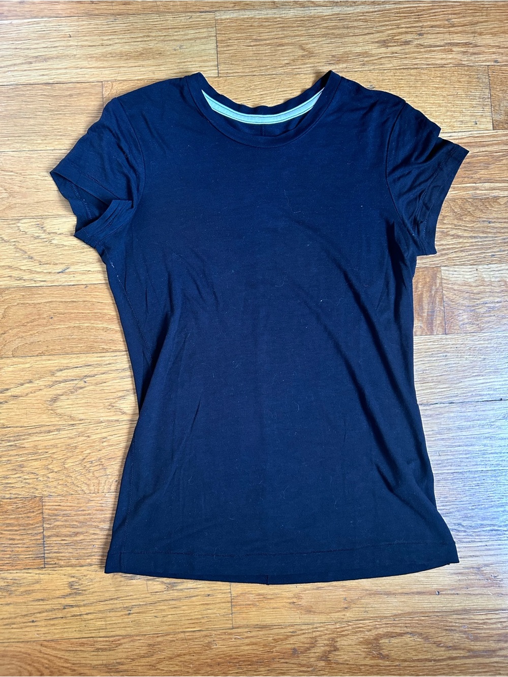 rag & bone/JEAN womens black rayon knit crew neck contrast trim tee XS
